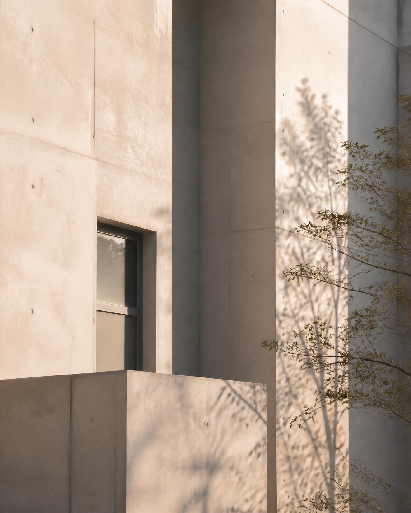 Quiet architectural facade in soft morning light